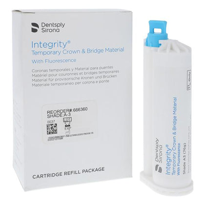 Dentsply Sirona Integrity Temporary Material Shade A3 Cartridge Refill Package