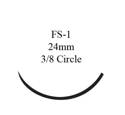 Ethicon Perma-Hand™ Silk FS-1 Nonabsorbable Suture with Needle - Size 3-0, 3/8 Circle Reverse Cutting Needle