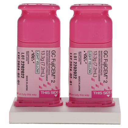 GC FujiCEM 2 Refill, Paste Pak, Glass Ionomer Luting Cement, Light Yellow, 2x13.3g cartridges