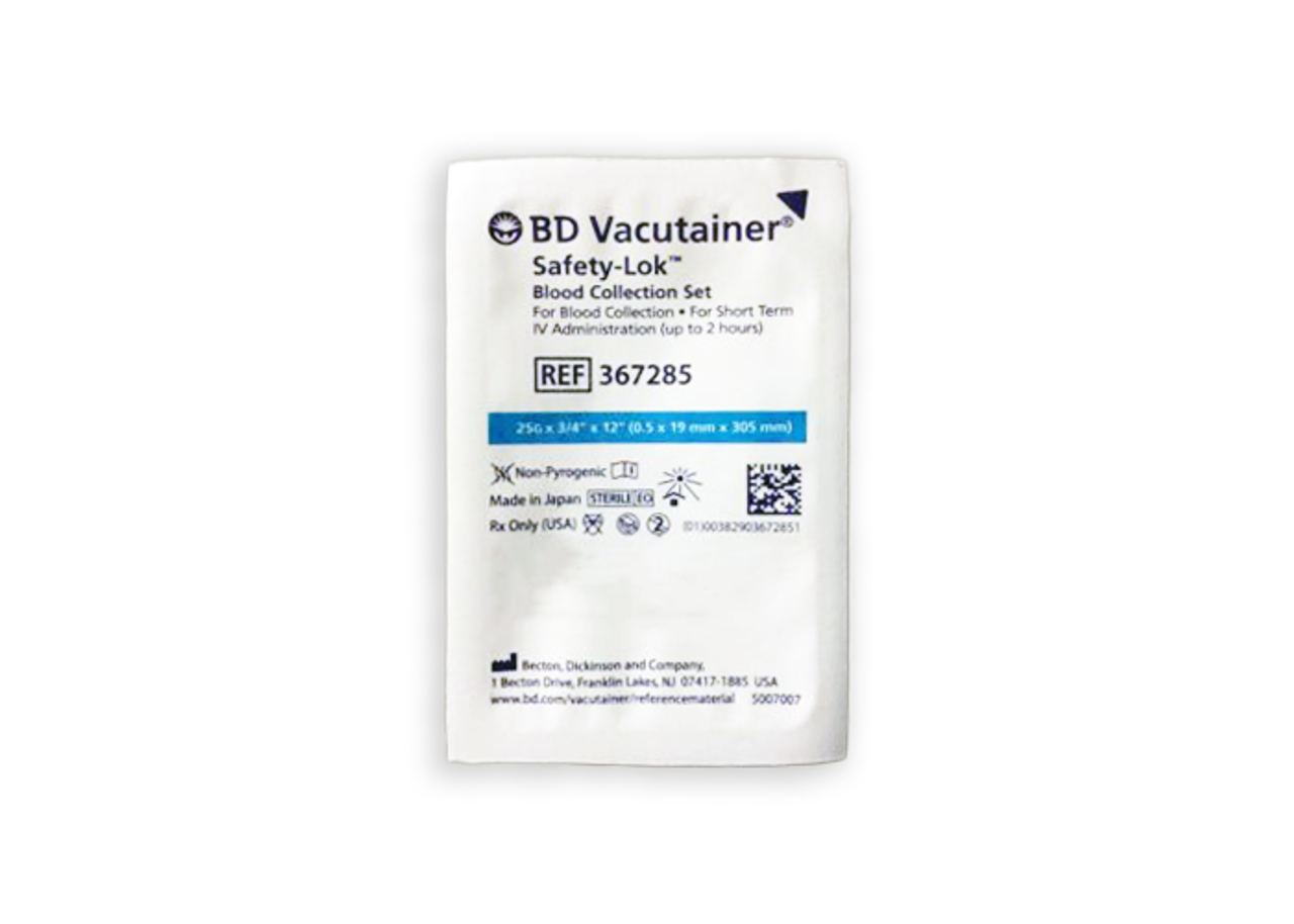 BD Vacutainer Safety-Lok 367285 Blood Collection Set - 25 G x 3/4
