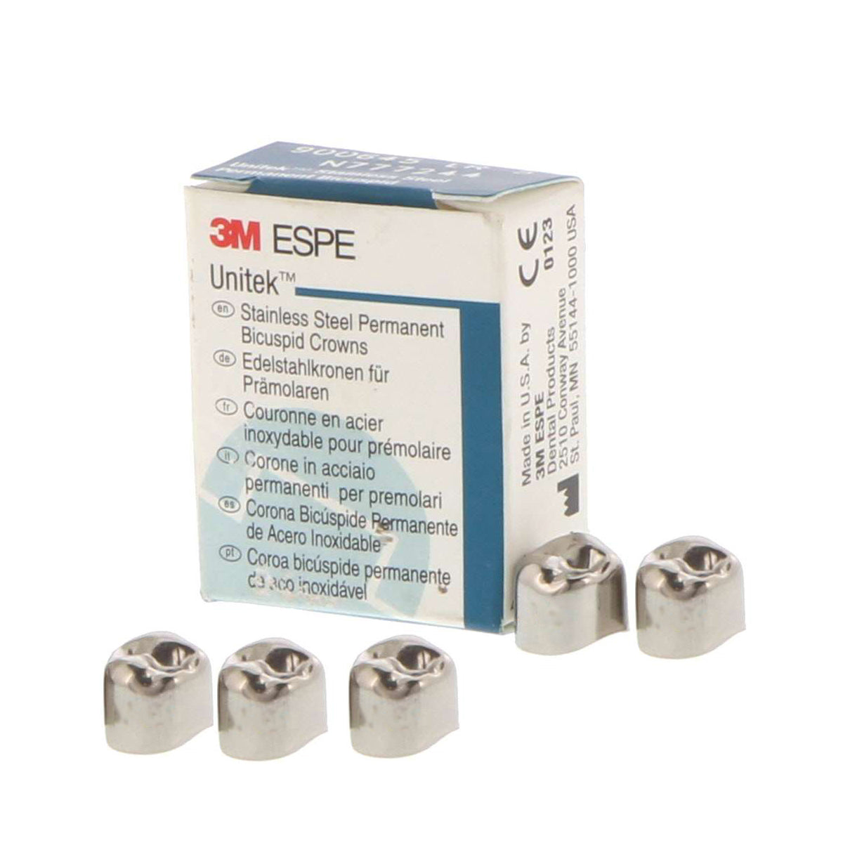 3M ESPE Unitek #1 Upper Left Primary Lateral Stainless Steel Crown For Clinician Fit Control- 5 Crowns/Box
