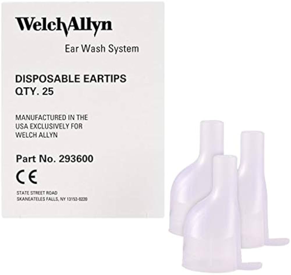 Welch Allyn 29360 Disposable Eartips for Ear Wash System - Box of 25