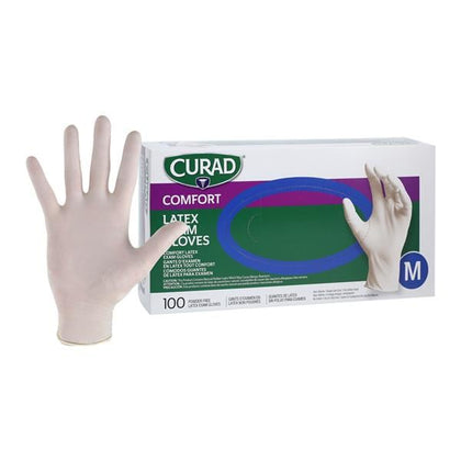 Medline Accucare Latex Exam Gloves, Medium, Beige, Non-Sterile – Sold by the Case