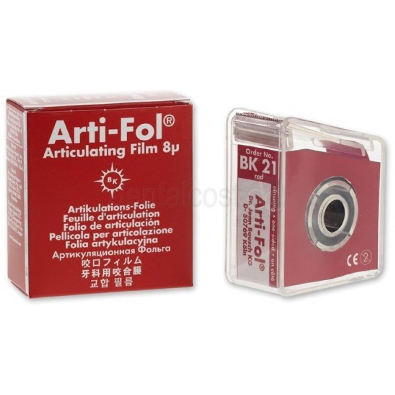 Bausch Arti-Fol Ultra-Thin Articulating Film - 8 Microns, 22mm x 20m Roll, Red
