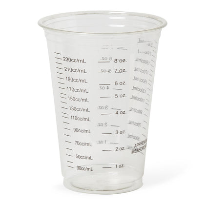 Medline Disposable Graduated Cold Plastic Drinking Cups - 10 oz, Clear with Black Graduations Each (1000/ Case)