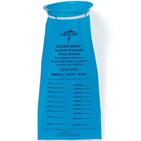 Medline Emesis Sickness Bags - Single-Use Blue Vomit Bags, 24-Pack