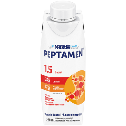 Nestle Peptamen 1.5, Tetra Prisma Pack, 250mL Case of 24 - EXP: August 2025