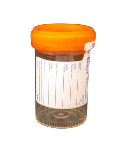 Starplex Sterile NCS902-1O Specimen Container 3oz with Orange Lid - 100 Units per Bag