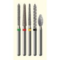 NTI FG #859.014 Coarse Grit Needle Shaped Diamond Bur - Pack of 5