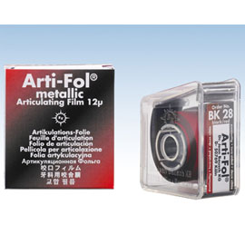 Bausch Arti-Fol Metallic Black/Red Shimstock-Film - 20m Roll in Dispenser, 12 Microns