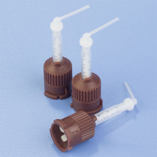 Coltene ParaCore Automix Syringe Mixing Tips For Dental Procedures - Fine, Brown, Short (40/Pack)
