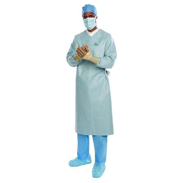 Halyard Aero Chrome AAMI Level 4 Surgical Gown Raglan Sleeve Cuff, XX-Large, Case of 28