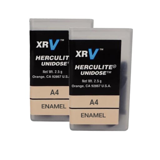 Kerr Herculite XRV Unidose - Enamel A4 - Microhybrid Composite, 20 Compules (0.25g Each)