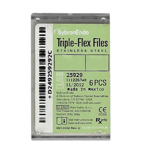 Kerr Triple-Flex Files #10 Stainless Steel File For Precision And Efficiency - 25mm, Box of 6 Files
