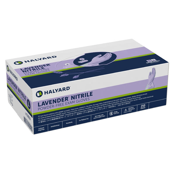 Halyard Lavender Nitrile Exam Gloves- Thinner, Lighter & Economical Small, 250/Box
