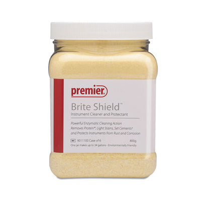 Premier Brite Shield Powder Instrument Cleaner and Protectant - Alginate and Stone Remover - 800g Jar