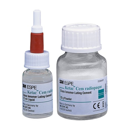 3M ESPE Ketac-Cem Glass Ionomer Luting Cement - Giant Package: 10 - 33 Gm Powder, 10 - 12 mL Liquid, 5 Mixing Pads, 2 Liquid Droppers