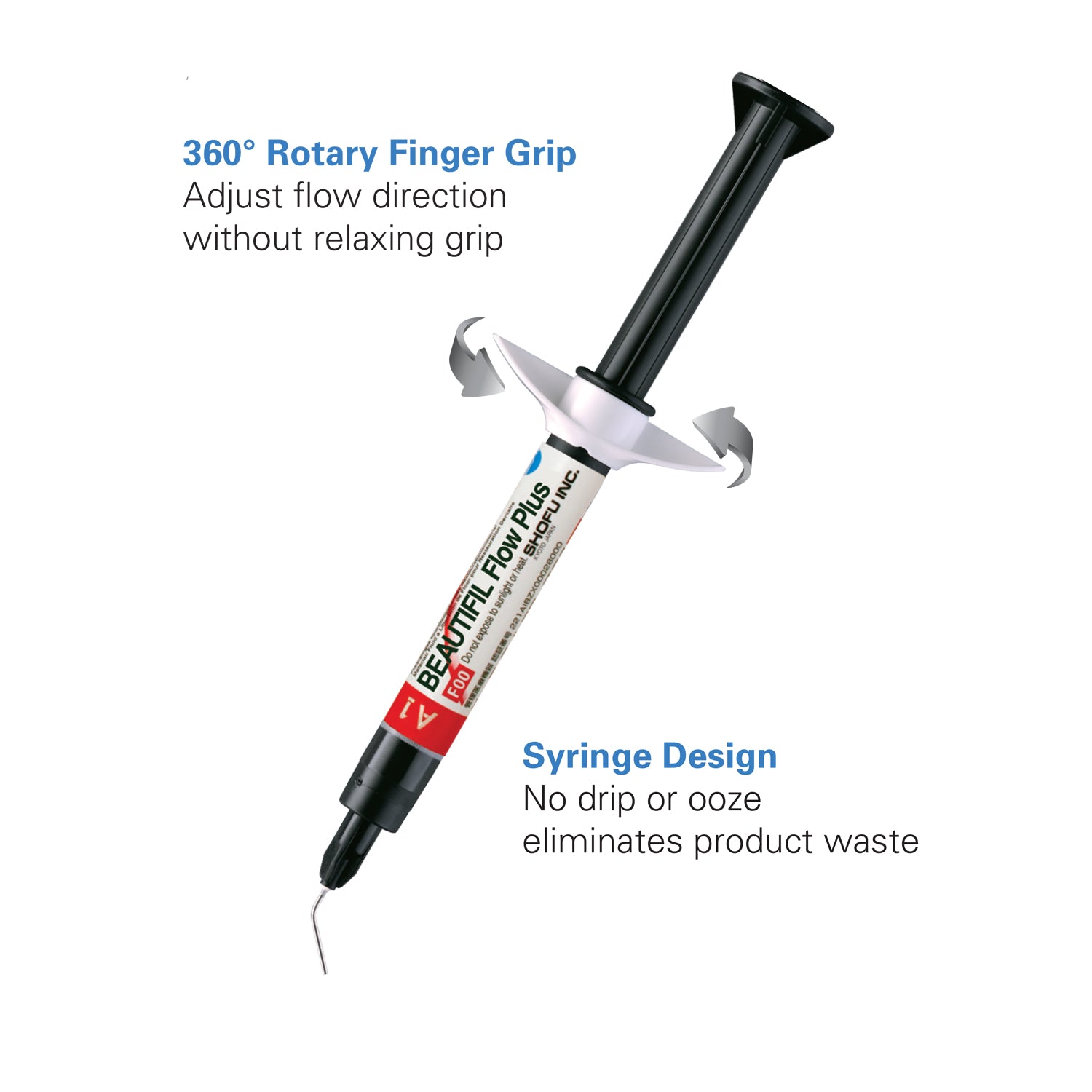 Shofu Beautifil Flow Plus F00 Zero Flow - A1 Syringe (2.2 Gm) - Injectable Hybrid Restorative Material