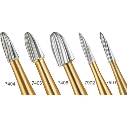 SS White FG #7406 12 Blade Egg T&F Bur - Pack of 5 Burs For Dental Procedure