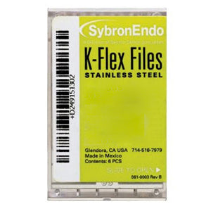 Kerr K-Flex Files #15 - 25mm Stainless Steel Endodontic Files - Cleaning And Shaping Root Canals (Box of 6)