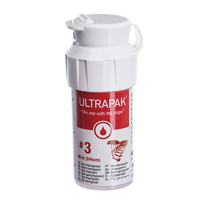 Ultradent Ultrapak #000-#3 Retraction Cord Plain Knitted for Effective Gingival Retraction