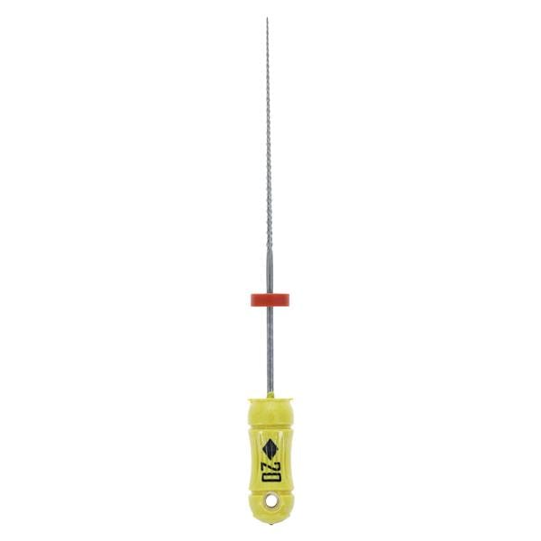 Kerr K-Flex Files Hand Flex File 30 mm Size 20 Stainless Steel Yellow 6/Bx