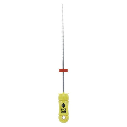 Kerr K-Flex Files Hand Flex File 30 mm Size 20 Stainless Steel Yellow 6/Bx