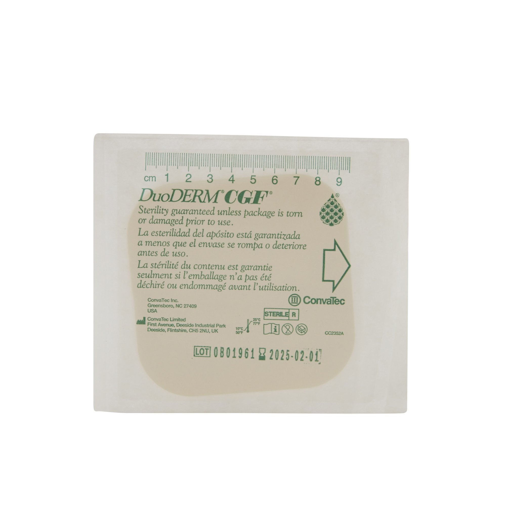 Convatec DuoDERM® CGF® Hydrocolloid Dressing - 4 X 4 Inch Square - Sterile Moisture-Retentive Wound Care