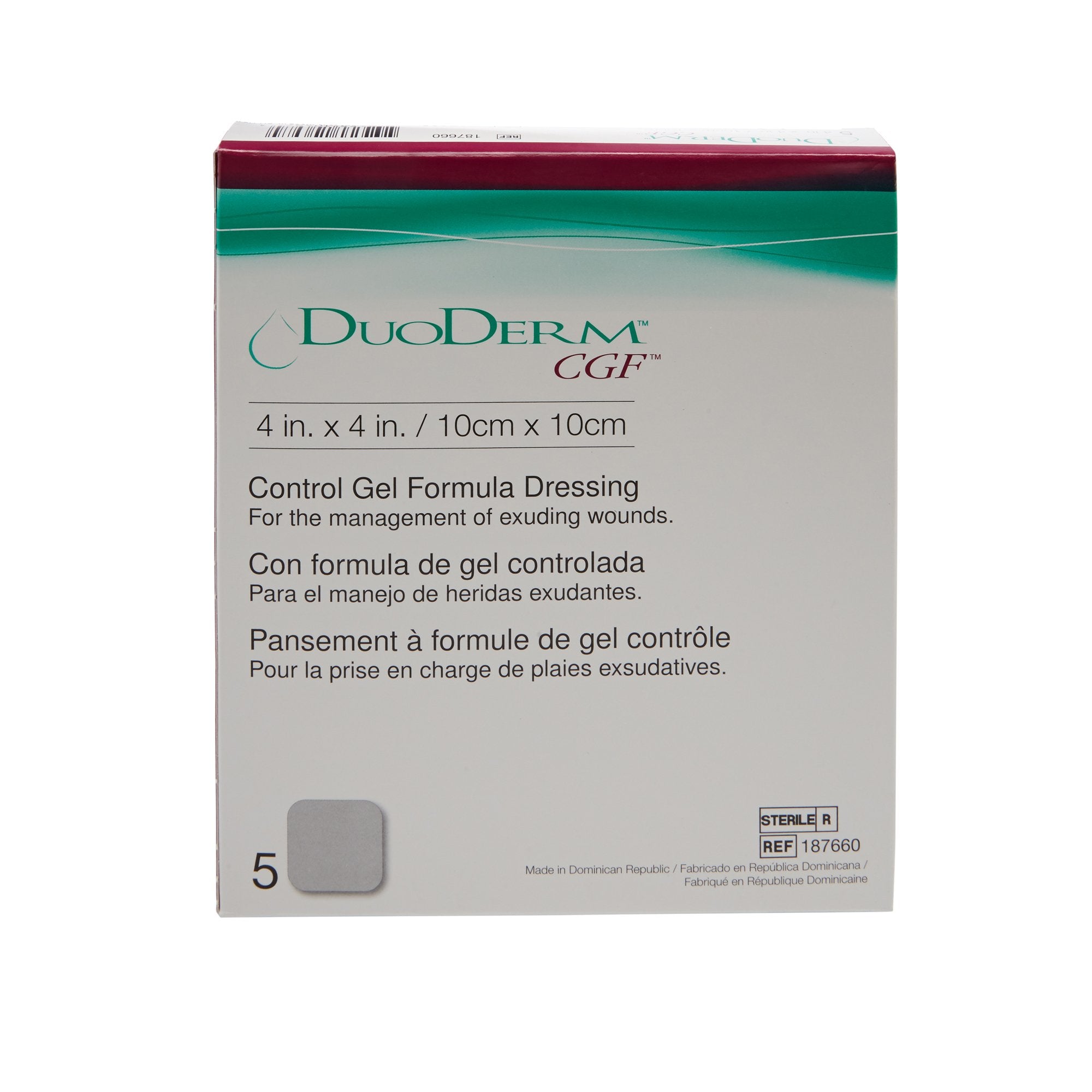 Convatec DuoDERM® CGF® Hydrocolloid Dressing - 4 X 4 Inch Square - Sterile Moisture-Retentive Wound Care