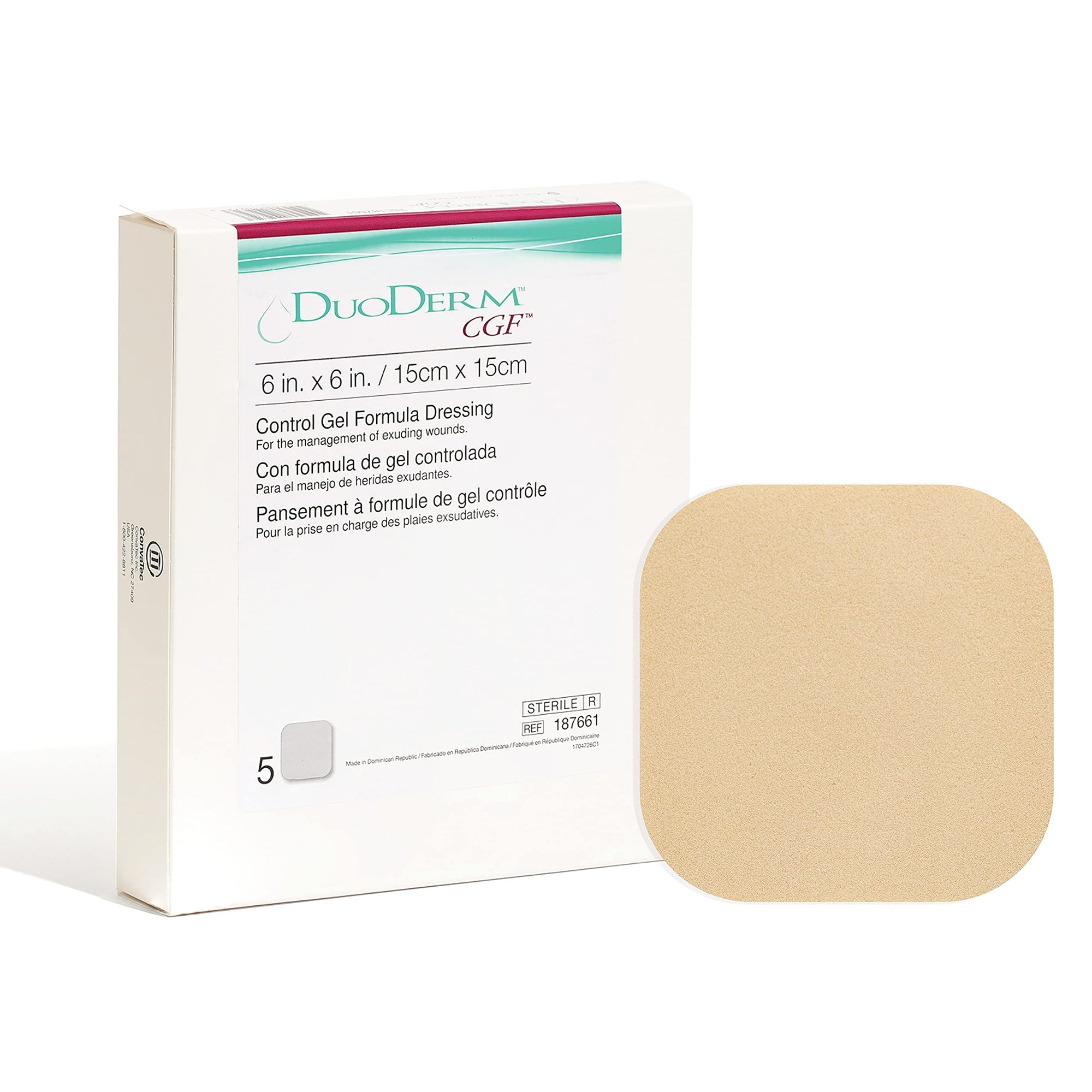 Convatec DuoDERM® CGF® Hydrocolloid Dressing - 6 X 6 Inch Square - Sterile Adhesive Wound Care
