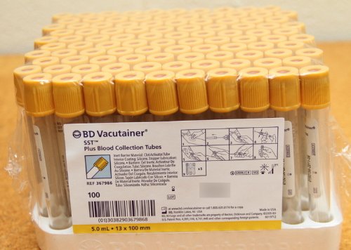 BD Vacutainer® Plus Clot Activator/Separator Gel Blood Collection Tube - 5 mL - Gold Closure - 100/Box