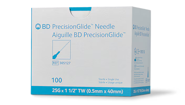 BD General Use Sterile Hypodermic Needle. 25 G x 1-1/2