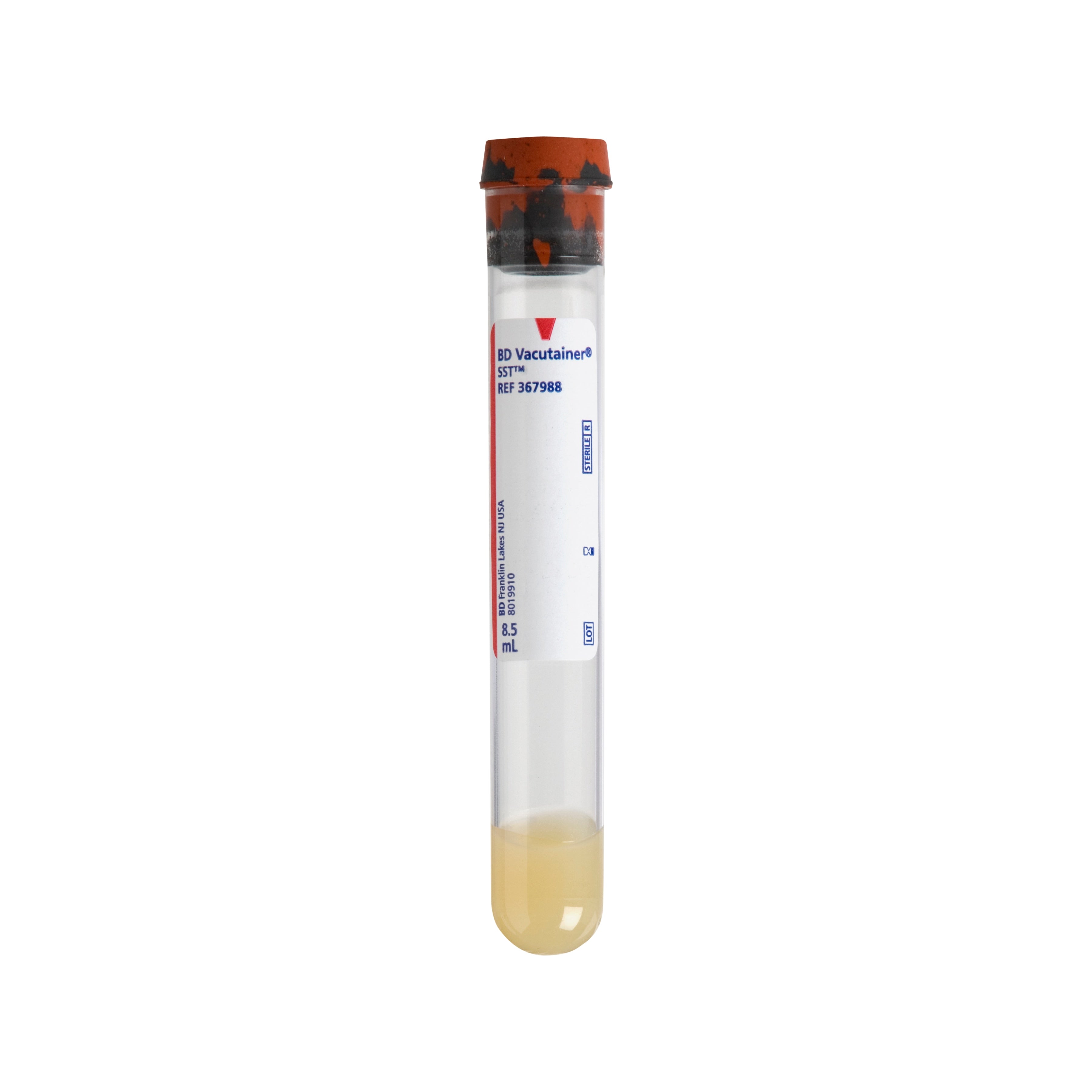 BD Vacutainer 367988 SST Blood Collection Tubes - 16x100 mm, 8.5 mL, Color Coded - 100 tubes