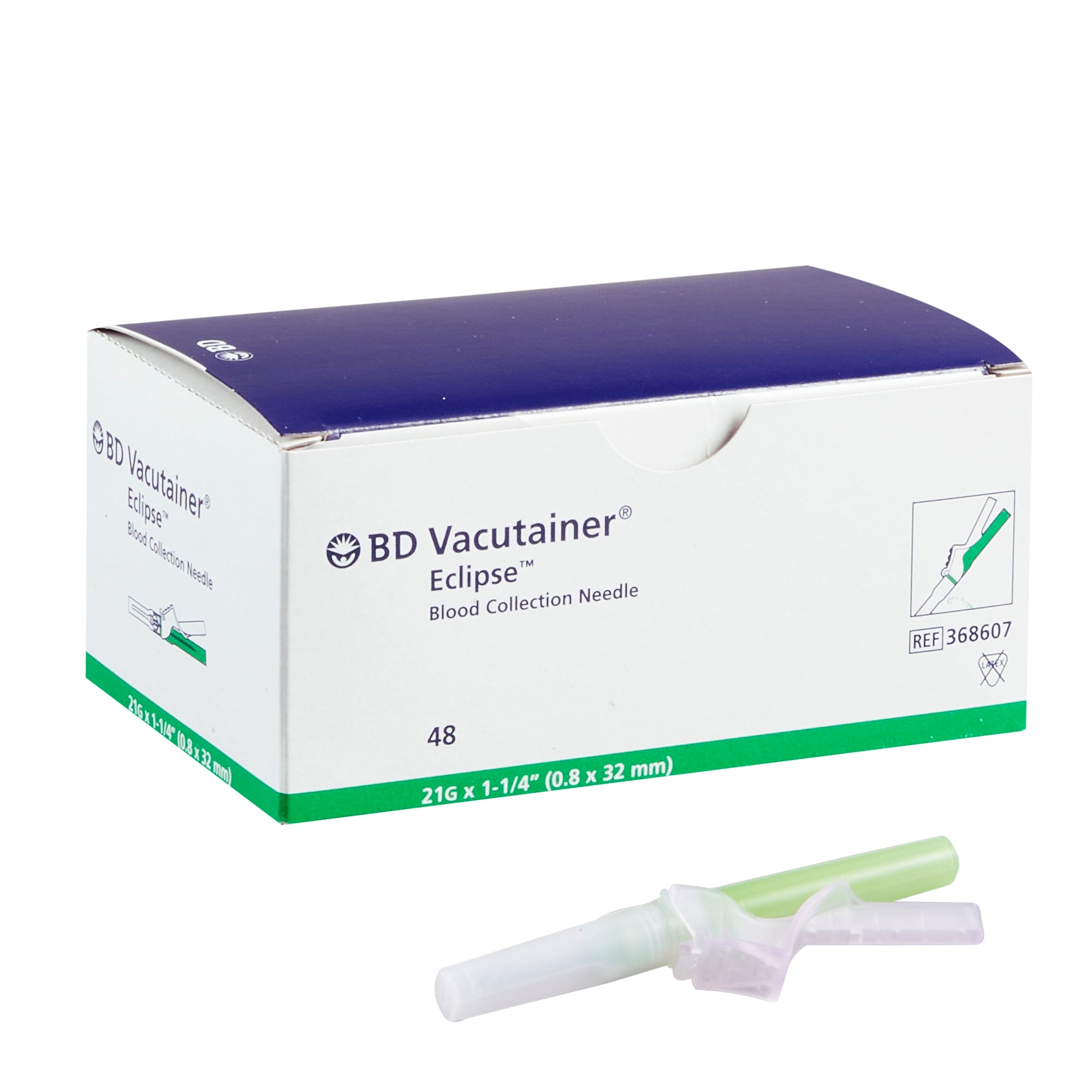 BD Vacutainer® Eclipse™ Blood Collection Needle 21G 1-1/4 Inch Safety Needle Sterile