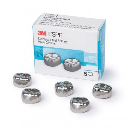 3M ESPE #6 Upper Right 2nd Primary Molar Stainless Steel Crown Form - 5 Crowns/Box