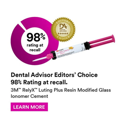 3M RelyX Luting Plus Clicker Refill Resin-Modified Glass Ionomer Cement, 2 x 11g Dispensers