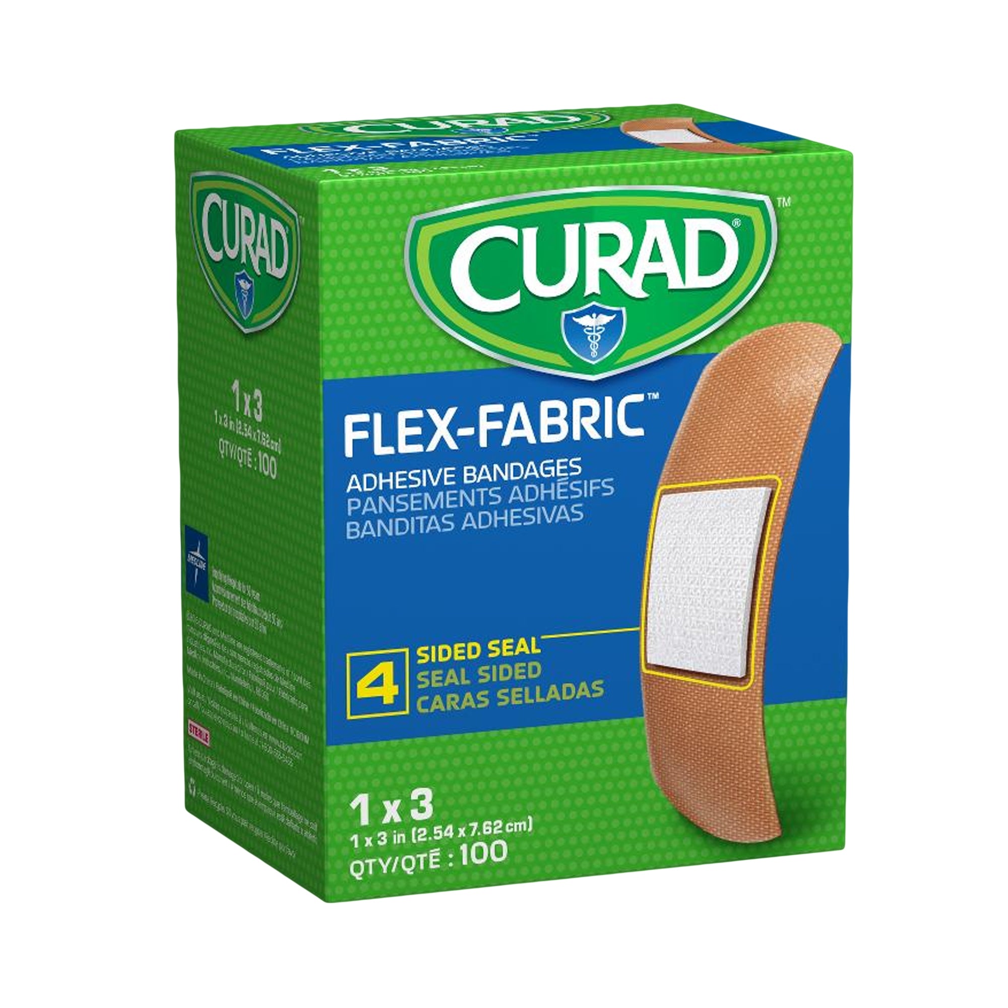 Medline Comfort Cloth® Adhesive Strip - 1 x 3 Inch, Tan, Sterile, Fabric Rectangle (100/BX, 12BX/CS)