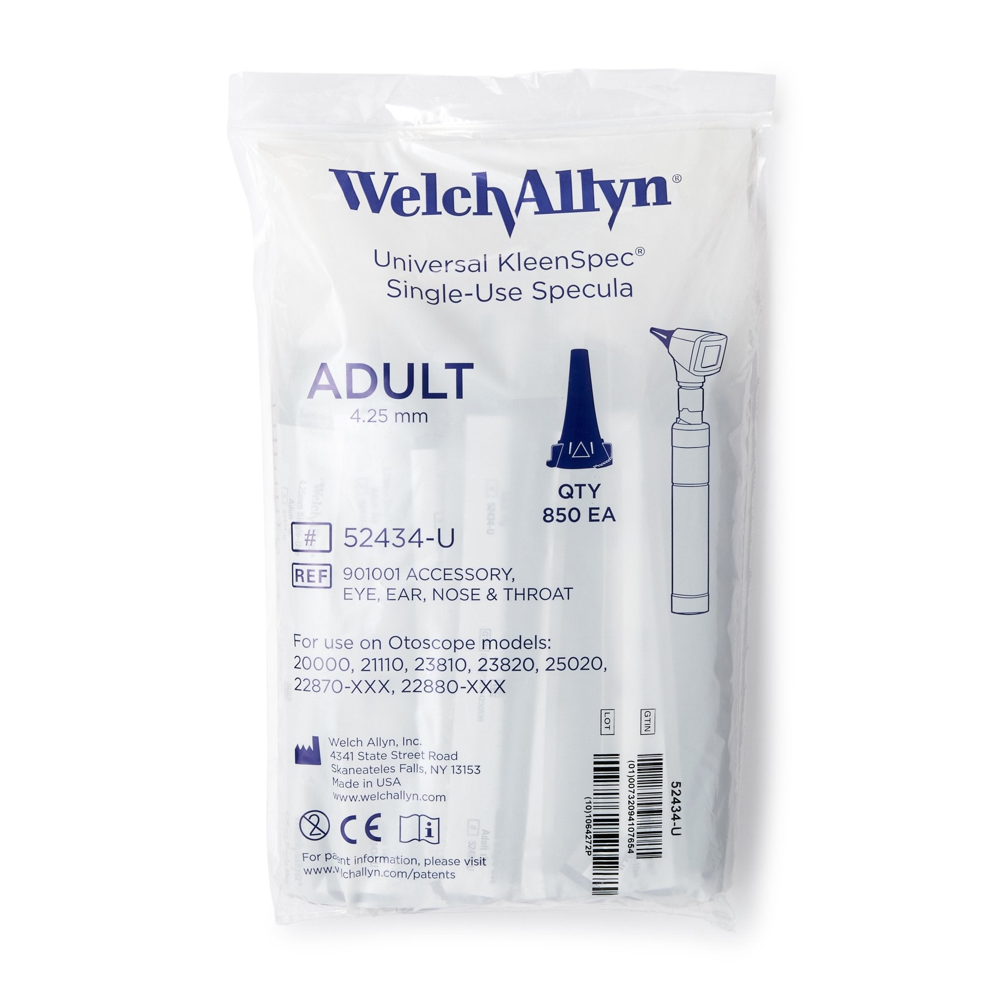 Welch Allyn® Disposable Ear Speculum Tip Set - Round Tip Plastic 4.25mm, 850/pk