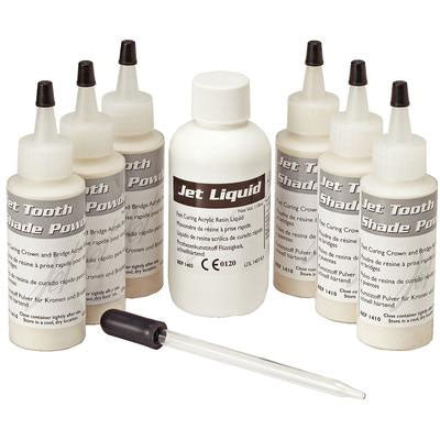 Lang Jet Tooth Shade Self-Curing Acrylic Resin - Temporary Crown & Bridge Restoration - 6/1 Kit