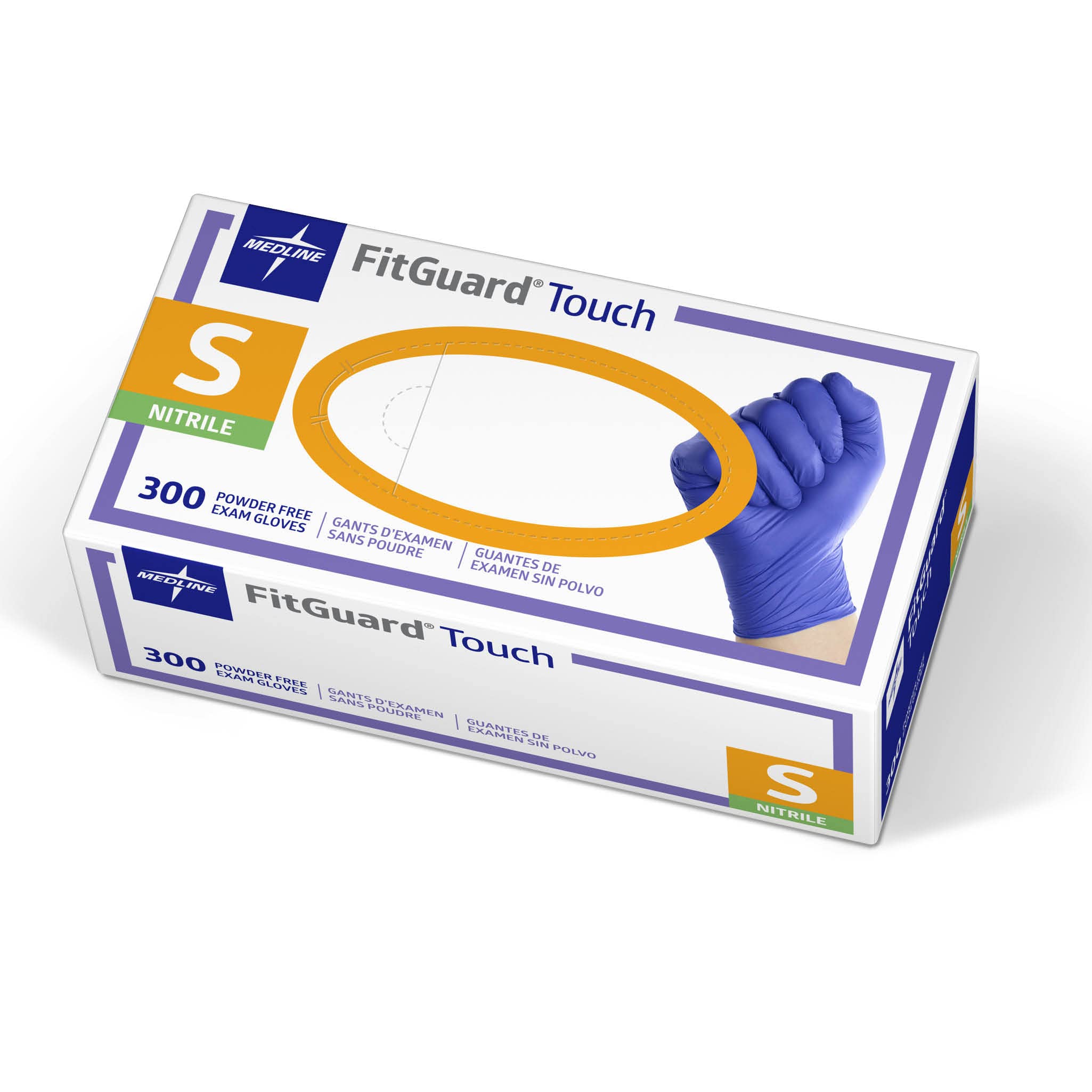 Medline FitGuard Touch Nitrile Exam Gloves - Sensitivity With Textured Fingertips- Small, 300/Box