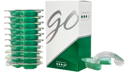 Ultradent Opalescence Go 15% Hydrogen Peroxide Whitening Gel Kit - Mint Flavor - 10 Upper and 10 Lower Pre-Loaded Trays