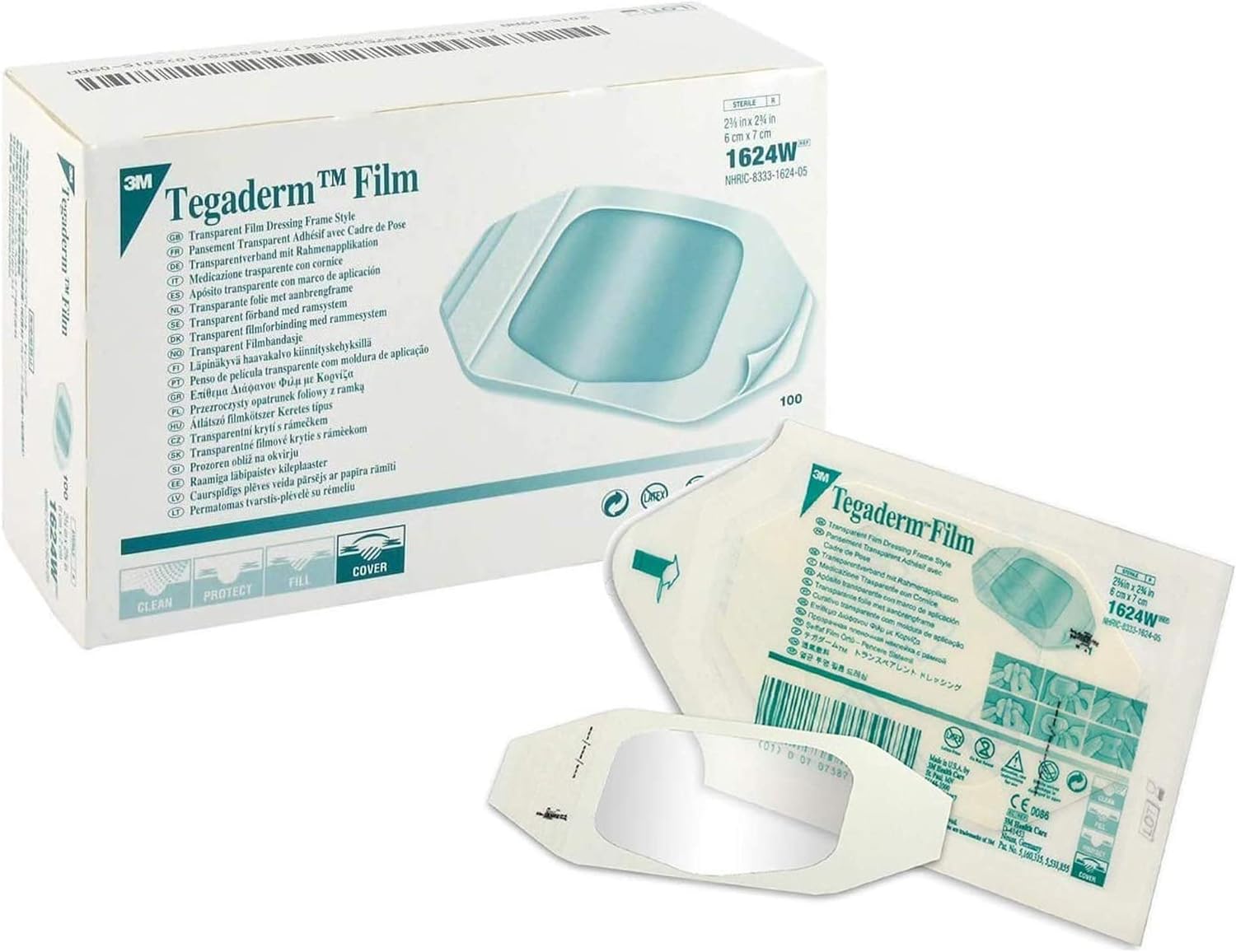 3M Tegaderm Film Frame Style Dressing – Transparent, Hypoallergenic & Waterproof 100/Box