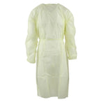 Cardinal Protective Procedure Gown, One Size Fits Most, Yellow, NonSterile, Disposable - DAMAGED CASE