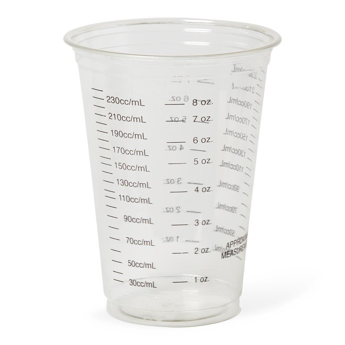 Medline Disposable Graduated Cold Plastic Drinking Cups - 10 oz, Clear with Black Graduations Each