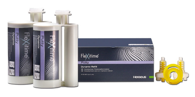 Kulzer Flexitime Dynamix Monophase Refill, 2 x 380 mL Cartridges & Mixing Tips