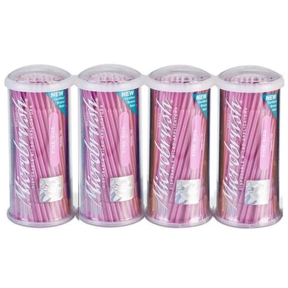 Microbrush Tube Series, Fine, Pink micro-applicators, 4 tubes of 100 applicators each
