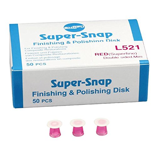 Shofu L521 Super-Snap Superpolishing (Superfine) Red Discs - 50/pk - Safe Side Down Mini-Disc L521 for Composites