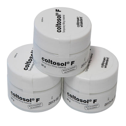 Coltene 5911 Coltosol F Temporary Filling Material - Easy Adaptation & Reliable Retention | 3 Jars of 38g Each