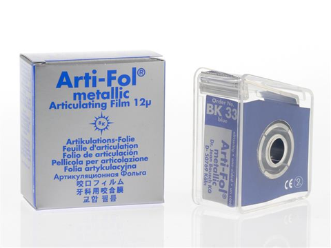 Bausch Arti-Fol Metallic Blue One-Sided Shimstock-Film Dispenser, 12 Microns, 22x20 mm Roll