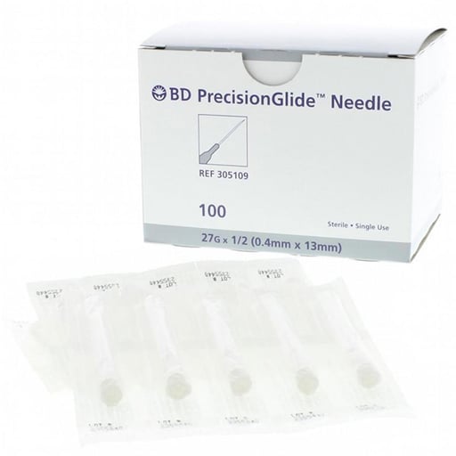 BD General Use Sterile Hypodermic Needle 27G x 1/2